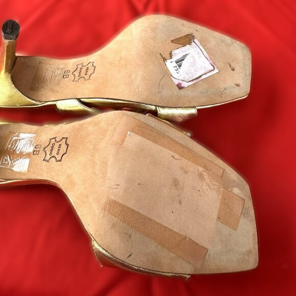 Gold Leather slide sandals by Charles David (New). size 6 - Picture 5 of 5